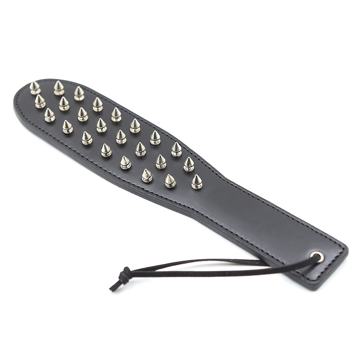 Pala BDSM de cuero con tachuelas