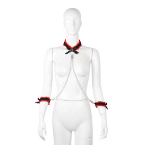 Conjunto de collar y esposas de seda
